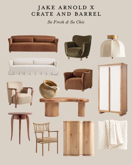 NEW! This Jake Arnold x Crate and Barrel collection is fire. Obsessed with everything!
-
Living room furniture - living room decor - woven dining chair - brown velvet sofa - white pleated edge sofa - wood accent table with curved legs - linen storage cabinet - wavy drink cabinet - curved coffee table - upholstered velvet arm chair - upholstered linen chair - wood and linen arm chair - linen pendant lighting - olive green velvet arm chair - transitional decor - checkered blanket - woven basket #livingroom #diningroom #bedroomdecor

#LTKFind #LTKhome