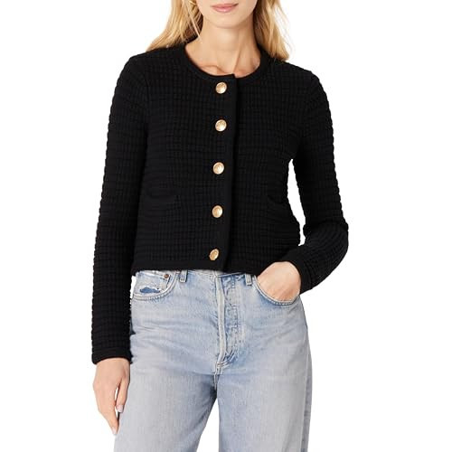 Amazon Essentials Women's Regular-Fit Midweight Cardigan Sweater, Black, Large | Amazon (US)