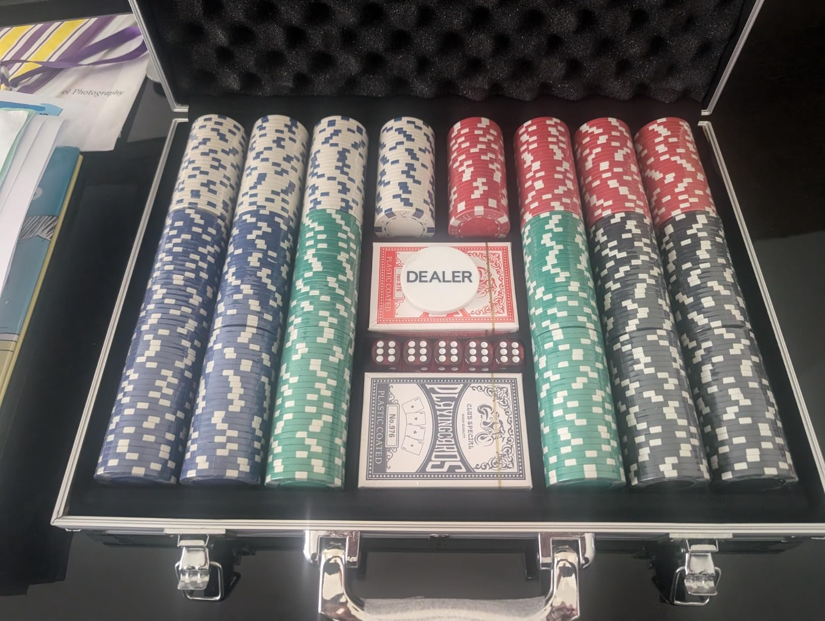 Poker Chips,500PCS Poker Chip Set with Aluminum Travel Case,11.5 Gram Poker Set for Texas Holdem ... | Amazon (US)