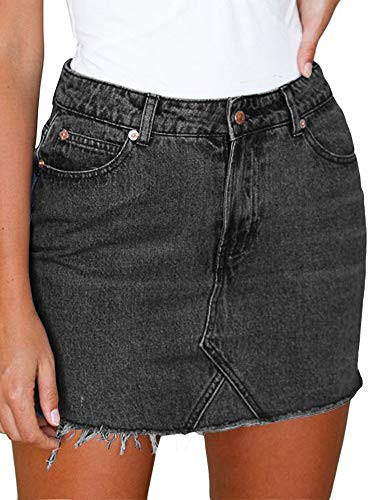 Deslimale Black Jean Skirt Women Denim Mini Skirt (US 12-14) | Amazon (US)