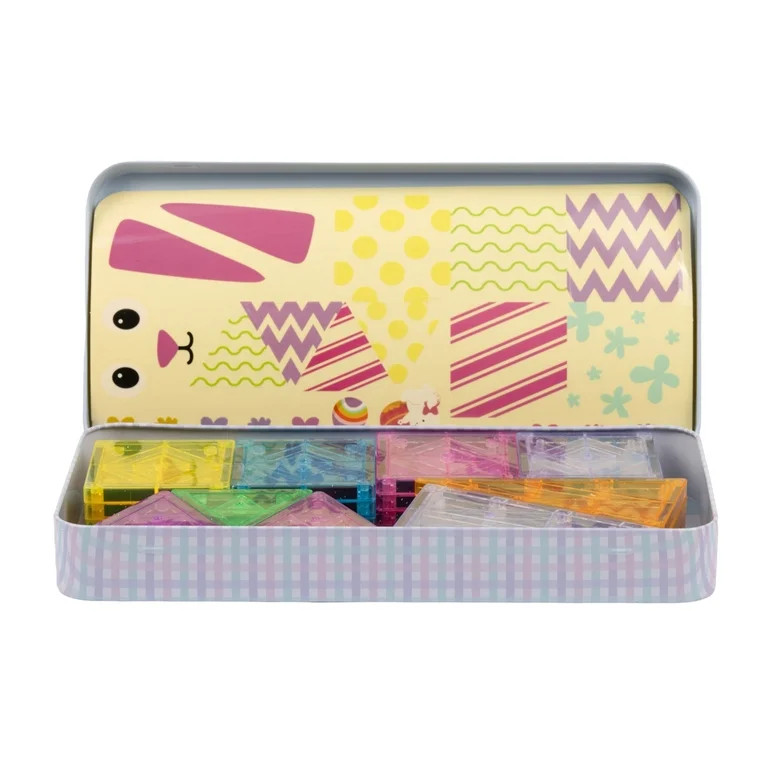 RMS Easter Bunny Magnetic Tile Tins, Stem Toy for Kids with Reusable Storage Tin, Magnetic Buildi... | Walmart (US)