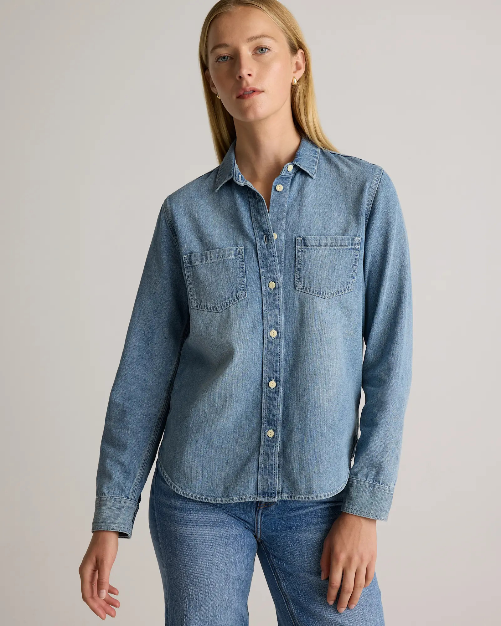 Distressed Denim Shirt | Quince