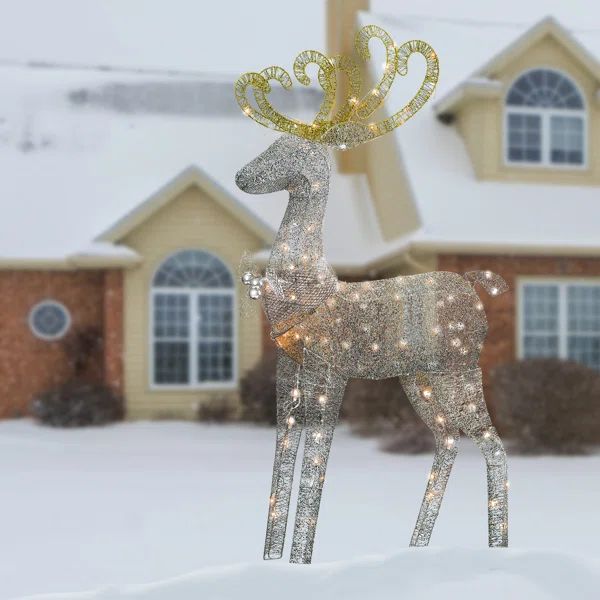 Crystal Standing Deer Christmas Decoration Lighted Display | Wayfair North America
