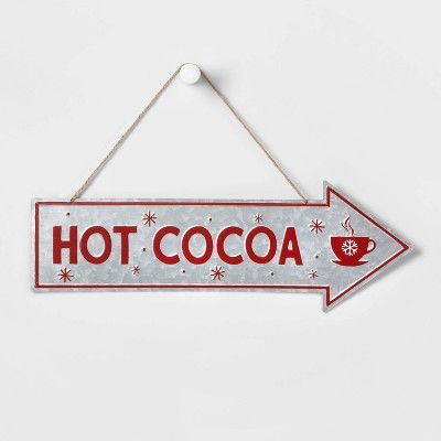&#39;Hot Cocoa&#39; Metal Arrow Sign - Wondershop&#8482; | Target