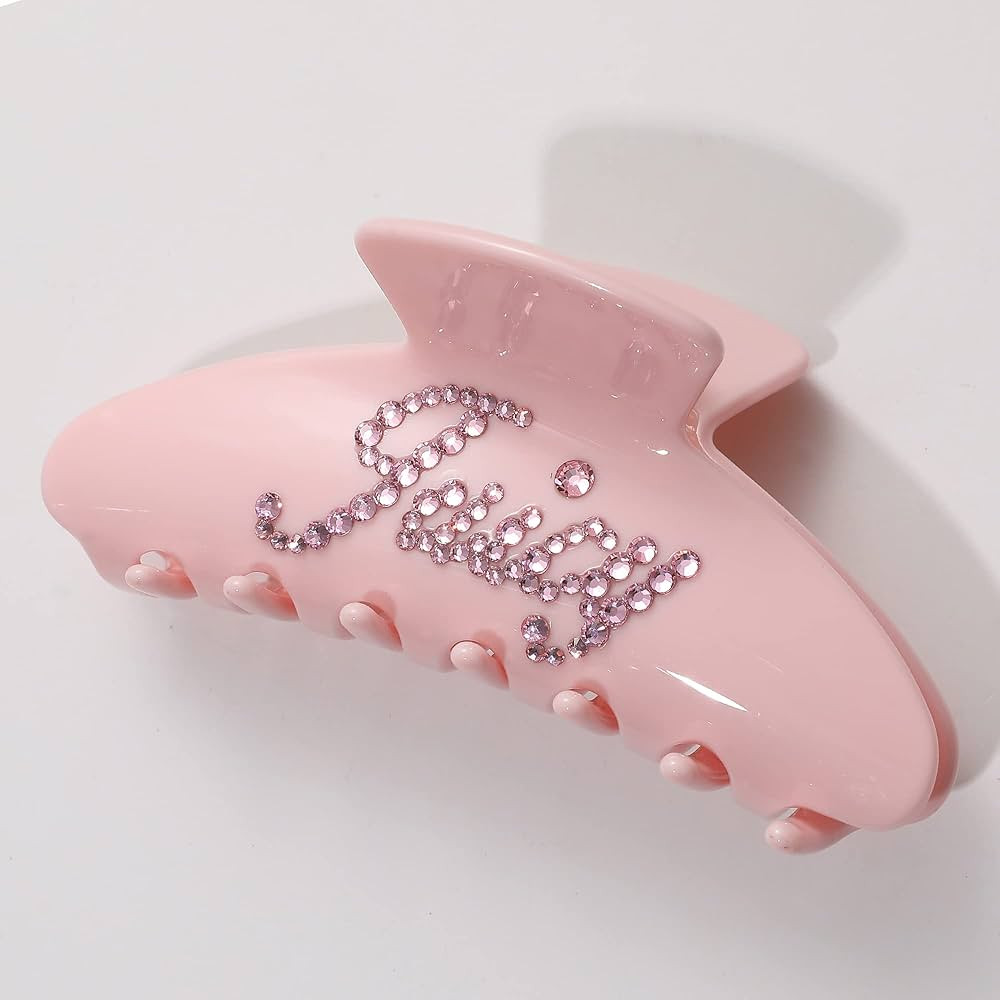 Large Custom Hair Claw Clips - 4 Inch Nonslip Big Hair Clamps, Personalized Rhinestone Name Numbe... | Amazon (US)