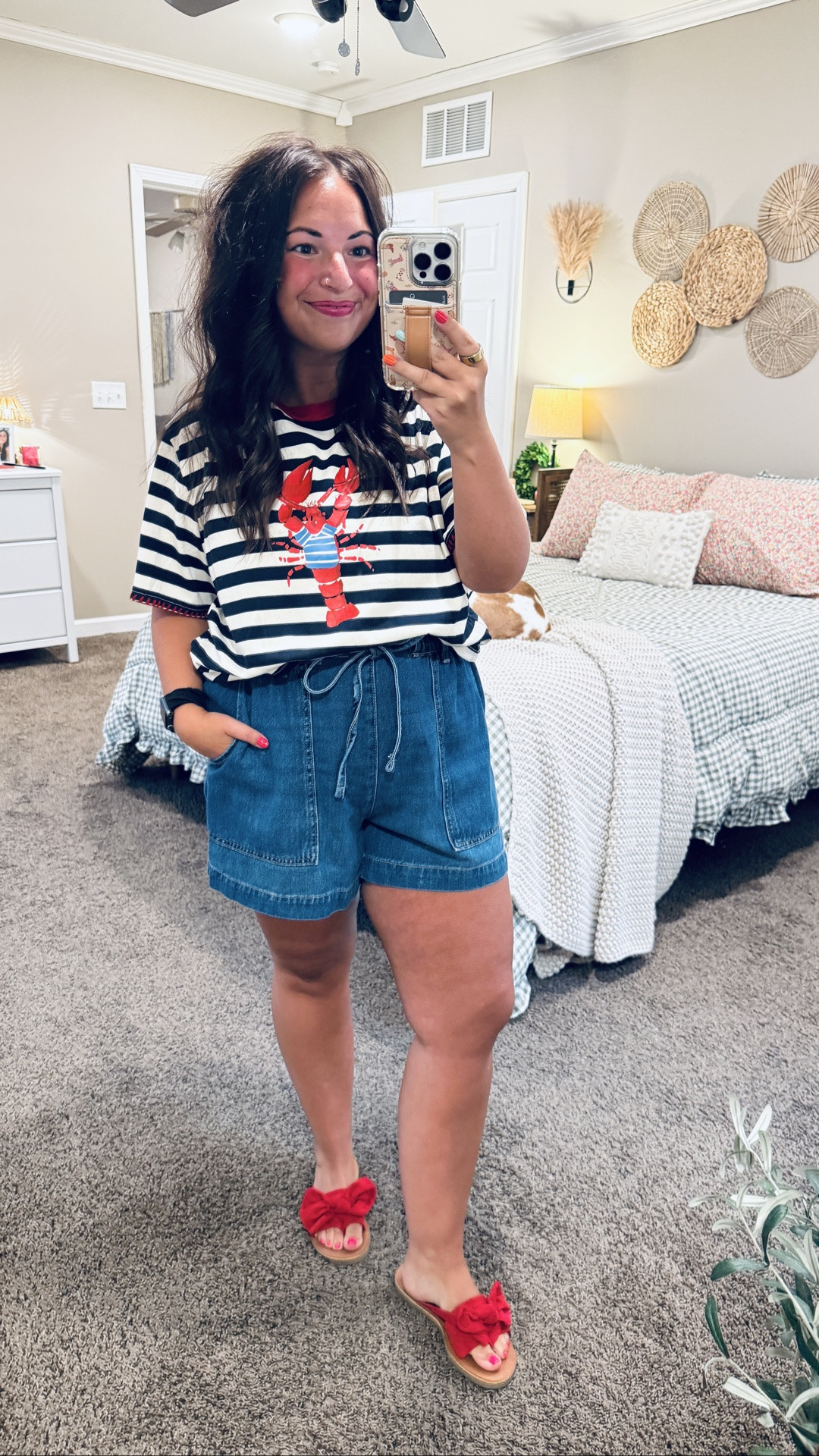 The cutest summer tee 🦞❤️ I couldn't resist the little lobster graphic! Between the stripes, the red piping, & the great quality, this tee is such a fun piece for summer. It fits true to size &  is so easy to style with your favorite denim or white bottoms. ☀️✨ 

 #LTKootd #LTKSeasonal #LTKMidsize