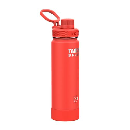 Takeya Sports Water Bottle with Spout Lid - Bottle with Triple Stainless Steel Insulation - Dishwasher Safe & BPA-Free - Bottle with Ice-Blocking Spout Lid & Removable Bumper - 22 oz, Pro Fire | Amazon (US)