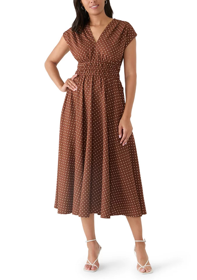Women's Dot Print Crepe A-Line Dress | Belk