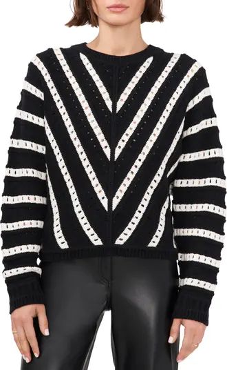 Halogen® V-Stripe Pattern Sweater | Nordstrom | Nordstrom