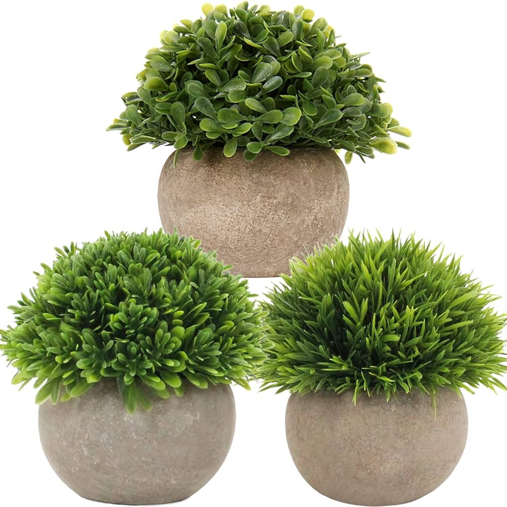 Briful Small Fake Plants Faux Potted Plant Mini Artificial Plants for for Home Table Office Room ... | Amazon (US)