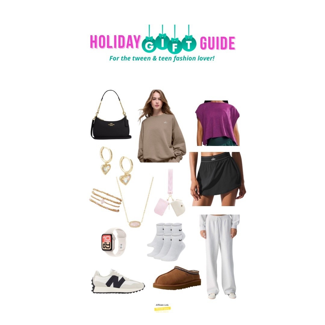 2025 holiday & Christmas gift guide for tween, teen girls who love, colorful, comfortable, trendy, TikTok, fashion! this curated shopping list includes Kendra Scott, earrings and necklace, Apple Watch, the viral Coach Teri purse, free people, movement tops, sweatpants, ALO skirts, and sweatshirts, Nike socks, and the Lululemon dual pouch bags. these gifts are perfect for your daughter, niece, friend or granddaughter!

#LTKHoliday #LTKGiftGuide #LTKKids