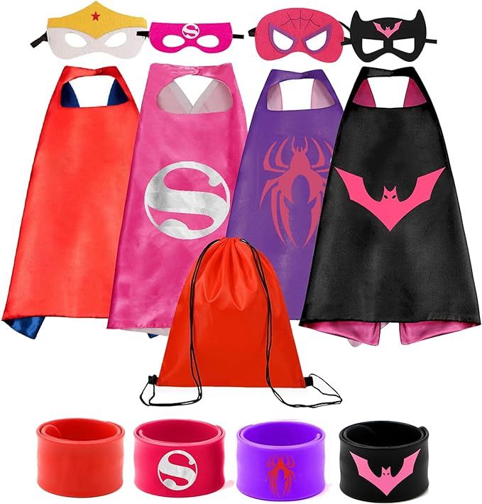 KARAZZO Superhero Capes Set and Wristbands Kids Costumes Halloween Christmas Cosplay Dress Up Gif... | Amazon (US)