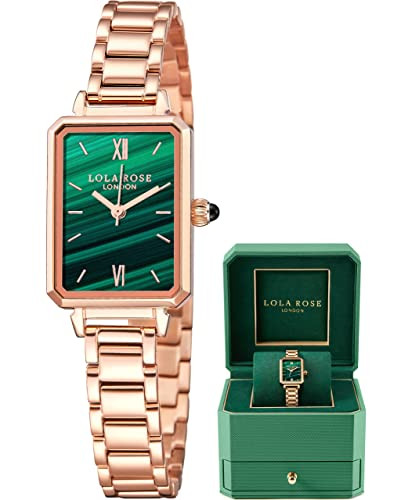 Lola Rose Classy Watches for Women, Women's Wrist Watch with Rose Gold Stainless Steel Band, Womens Watch with Green Dial, Watch for Ladies Gift | Amazon (US)