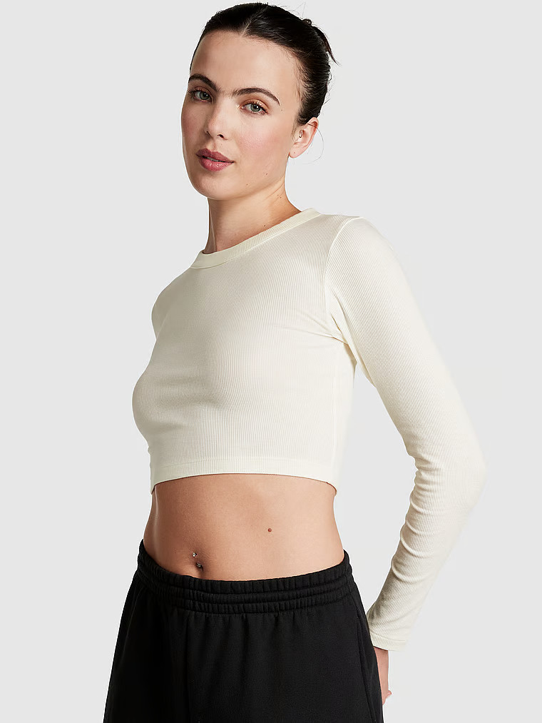 Rib Long-Sleeve Crop Top | Victoria's Secret (US / CA )