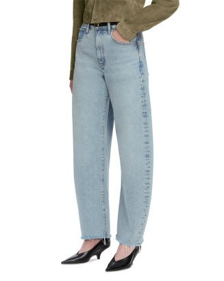 The Bubble High Rise Crop Barrel Leg Jeans in Rapture Raw Fray | Bloomingdale's (US)
