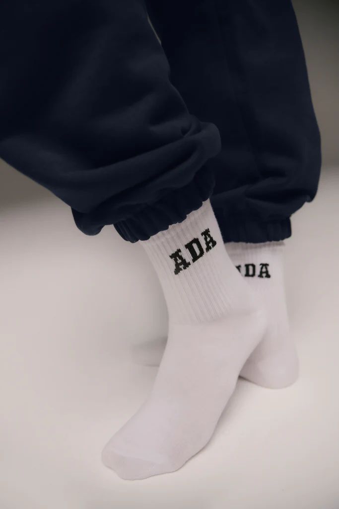 ADA Socks - White/Black | Adanola UK