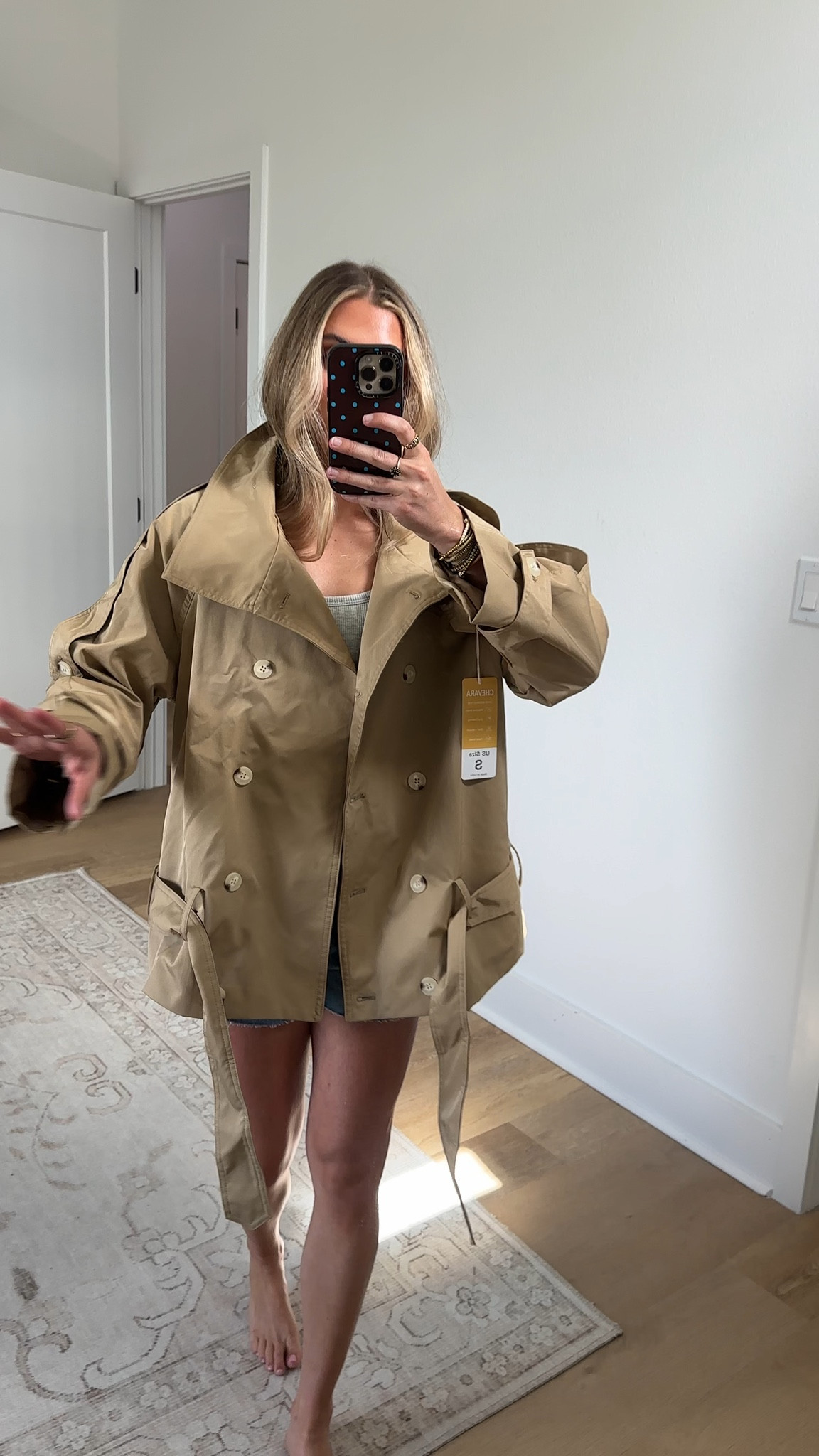 Amazon size small Chevara Women’s Cropped Trench Coat Casual Double Breasted High Neck Long Sleeve Spring Fall Short Jacket with Belt

#LTKootd #LTKSaleAlert #LTKSeasonal