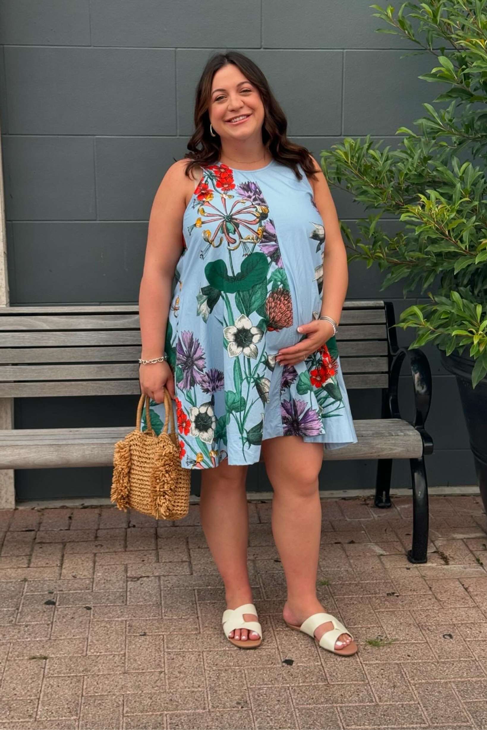 Summer ready in my bump friendly Anthropologie dress & Old Navy sandals. These are some of the only shoes that fit me right now. They were perfect for our beach babymoon! 

Did I buy them in three colors? Maybe. 🙃🩵👶🏼 

#LTKTravel #LTKMidsize #LTKBump