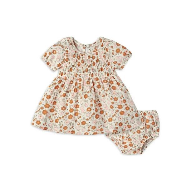 Modern Moments by Gerber Baby Girl Gauze Dress with Diaper Cover, 2-Piece, Sizes 0/3M -24M - Walm... | Walmart (US)