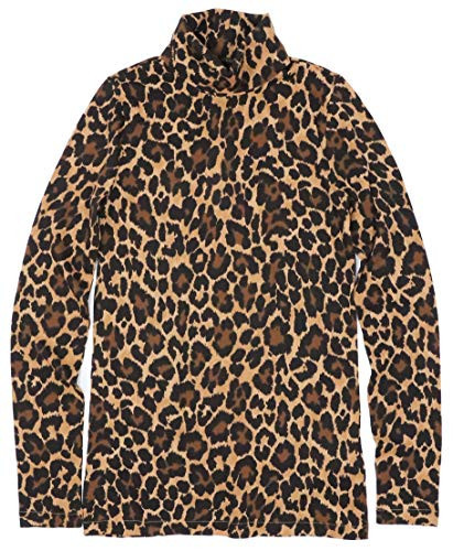 J.Crew Women's Long Sleeve Tissue Turtleneck Tee (M, Leopard Animal Print) | Amazon (US)