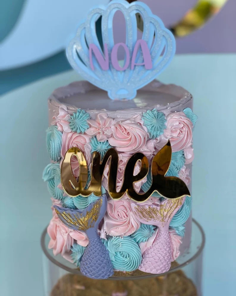 Mermaid tail number cake charm, mermaid age, mermaid cake charm, mermaid birthday, under the sea ... | Etsy (US)