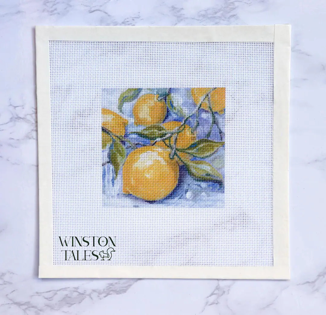 Lemon Hand Painted Custom Needlepoint Canvas - Etsy | Etsy (US)