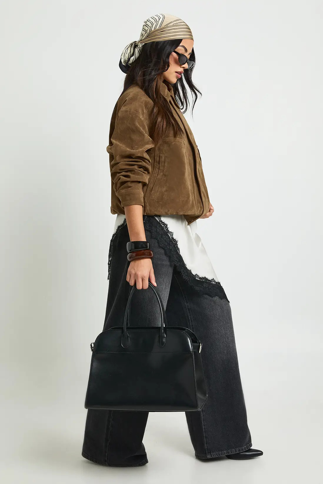 Collar Detail Faux Suede Bomber Jacket | Boohoo.com (UK & IE)