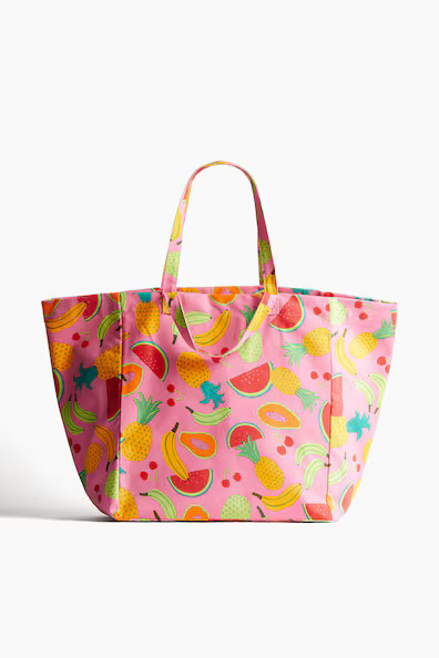 H & M - Patterned Beach Bag - Pink | H&M (US + CA)
