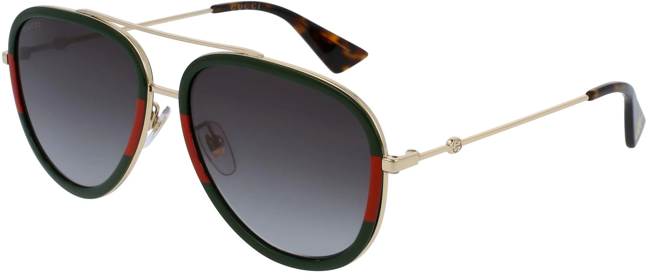 Gucci Urban GG0062S Sunglasses 003 - Gold - Green Women Pilot | Designer Optics