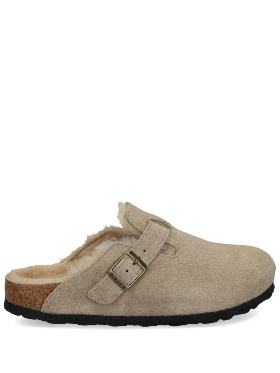 Birkenstock Boston Suede Clogs With Fur | Baltini