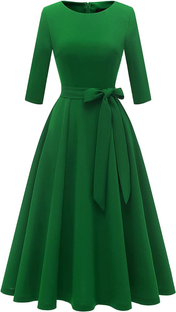 DRESSTELLS Cocktail Dresses for Women, Vintage Wedding Guest 3/4 Sleeves Formal Church Holiday Dr... | Amazon (US)