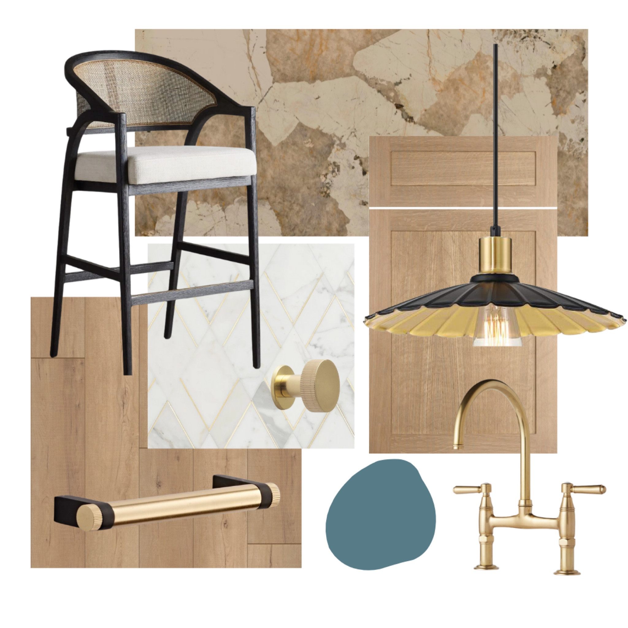 A dreamy blend of textures and tones! Imagine blue cabinetry paired with white oak island and flooring, all highlighted by bold brass hardware with black accents. The stunning Dekton countertop and a statement bridge faucet, this palette balances warmth with sophistication for the ultimate modern luxe kitchen! 

#LTKFamily #LTKMostLoved #LTKHome