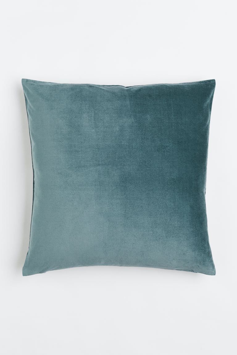 Cotton Velvet Cushion Cover - Turquoise - Home All | H&M US | H&M (US + CA)
