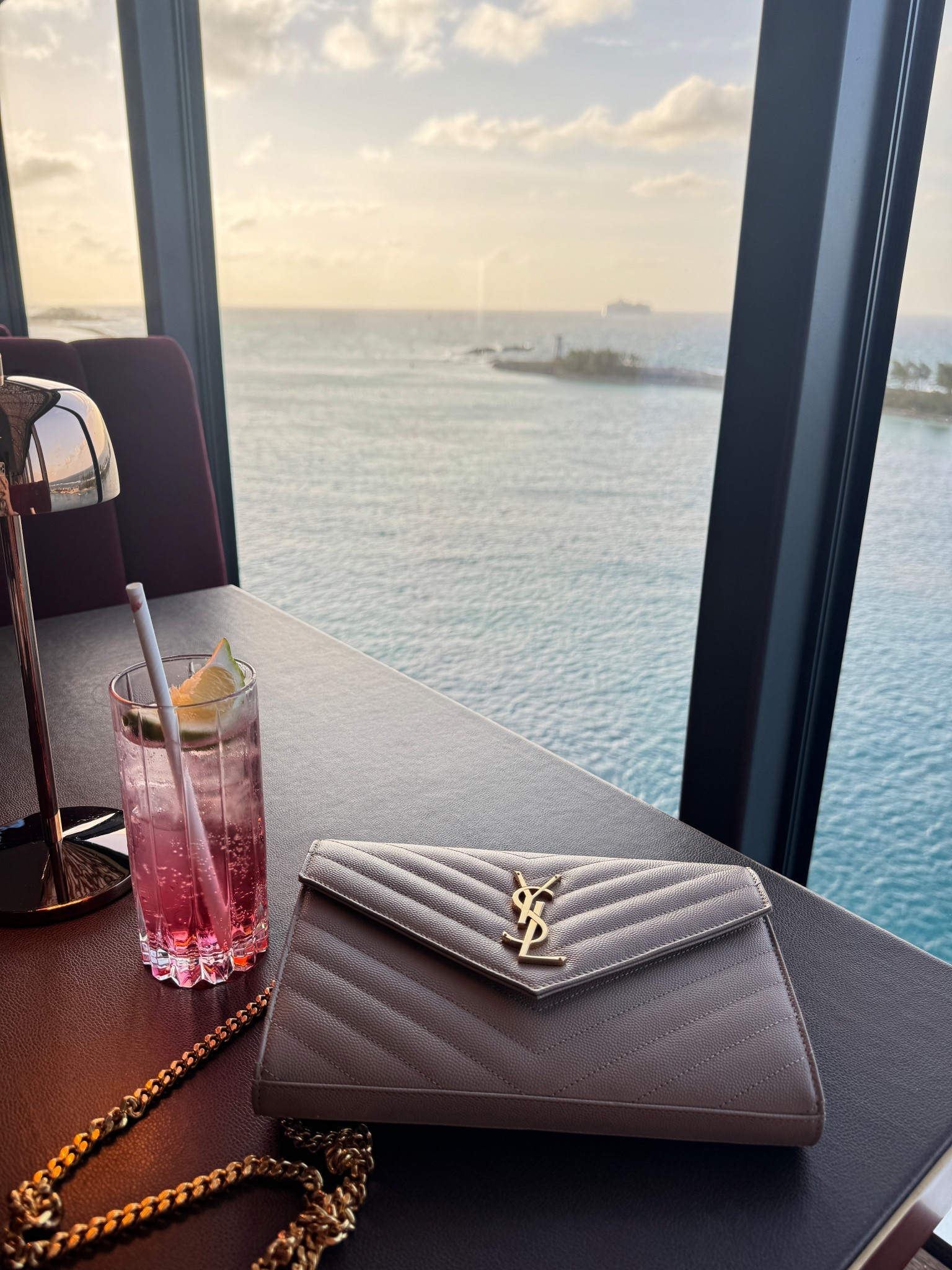 Ysl bag that I bring on cruises. Great price point for designer bags that go with everything 