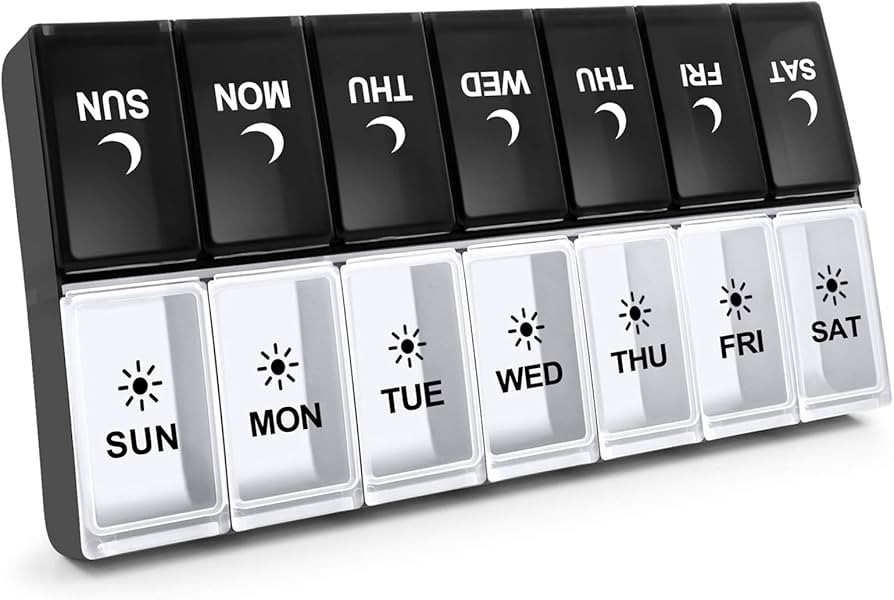 7 Day Pill Organizer 2 Times a Day, Large Weekly AM PM Pill Box, Day Night Medicine Organizer, Pi... | Amazon (US)