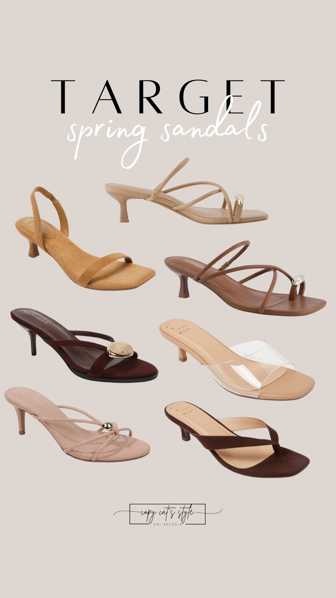 Spring sands from Target are so good. I just ordered both brown sandals. 🤎  Target kitten heal sandals. 

#LTKSaleAlert