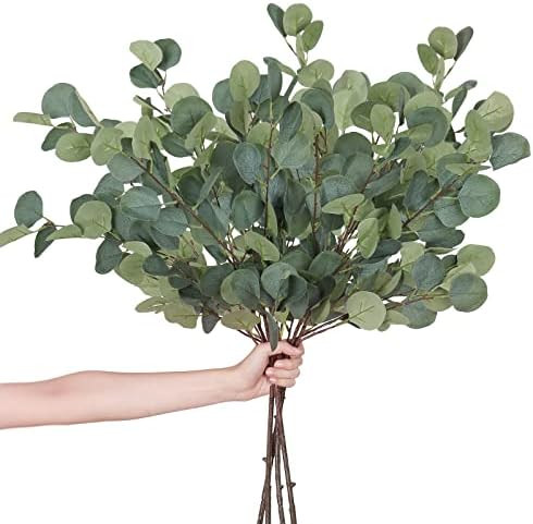 Weldomcor Artificial Eucalyptus Stems, 35 inch Artificial Silver Dollar Leaves Fake Eucalyptus Br... | Amazon (CA)