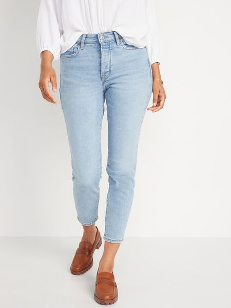High-Waisted OG Straight Button-Fly Extra-Stretch Jeans for Women | Old Navy (US)