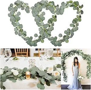 Soyee Artificial Eucalyptus Garland 12FT Wedding Arch Decorations Faux Eucalyptus Leaves Vines Ha... | Amazon (US)