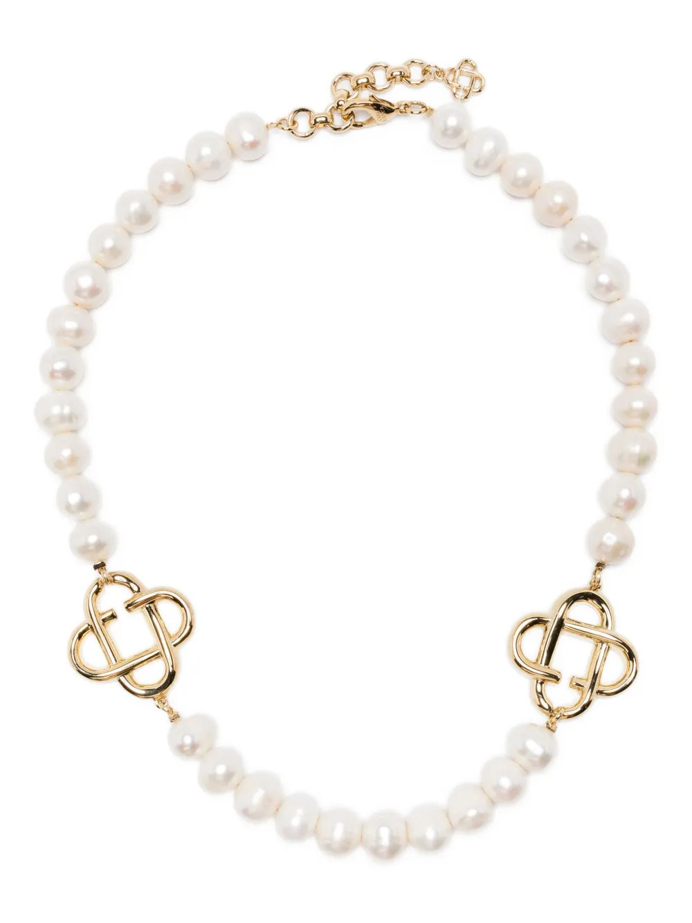 Casablanca pearl-embellished necklace - Gold | Farfetch Global