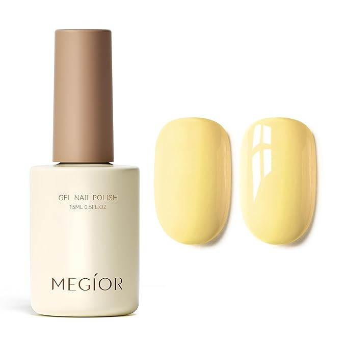 MEGIOR Yellow Gel Nail Polish 15ML Butter Yellow Gel Polish Soak Off UV LED Nail Lamp Gel Polish ... | Amazon (US)
