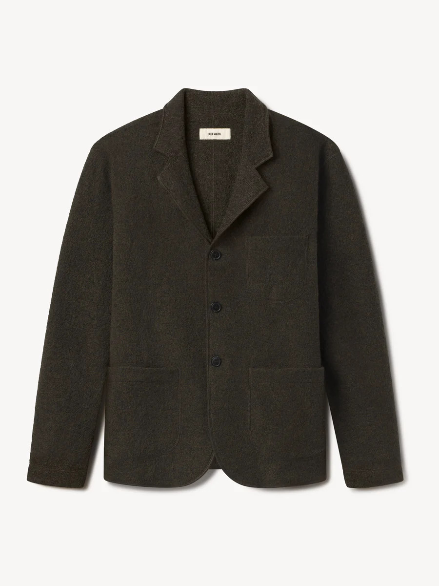 Marled Olive Felted Chore Coat | Buck Mason