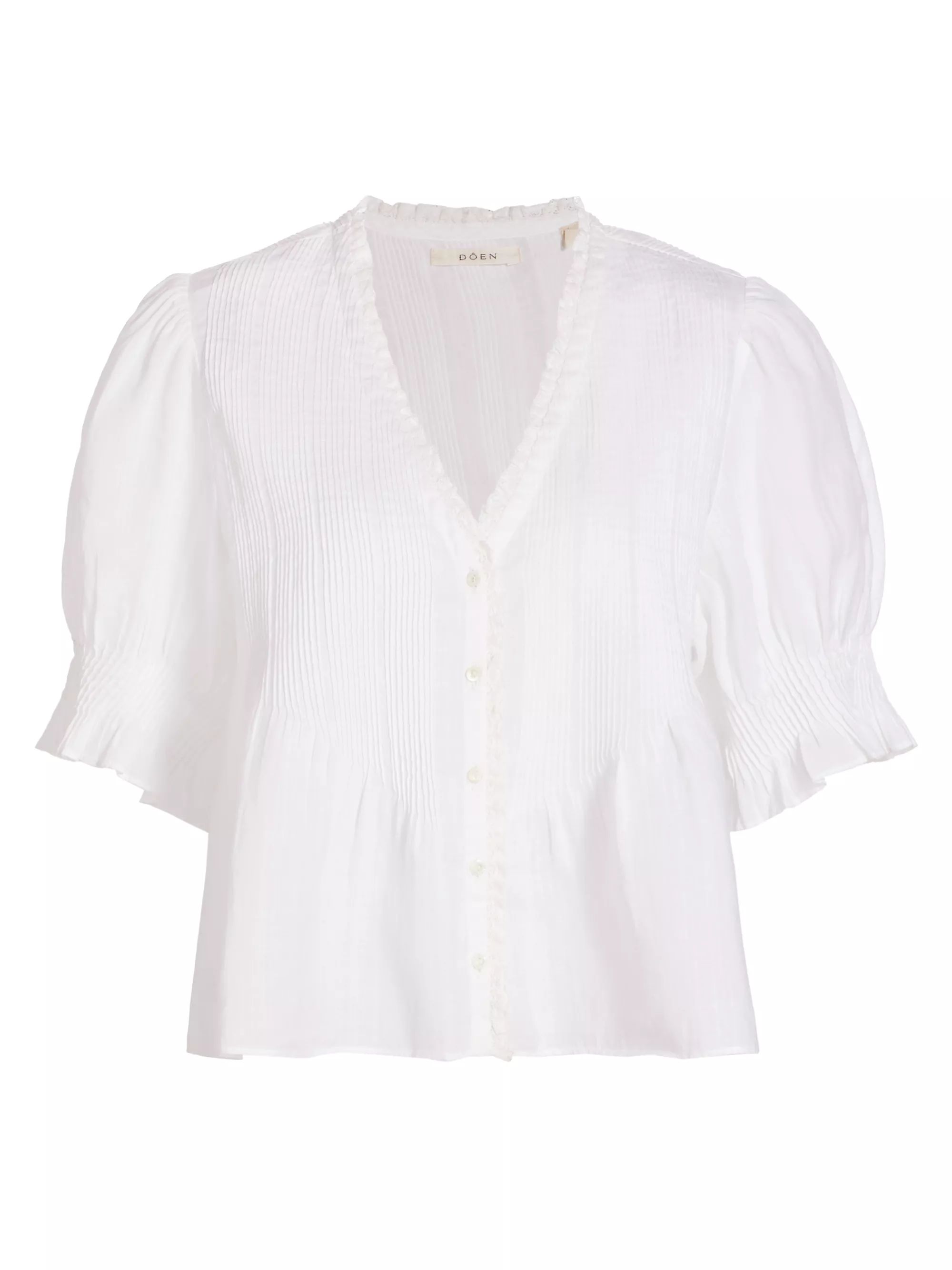 Karlie Pleated Lace-Trim Top | Saks Fifth Avenue