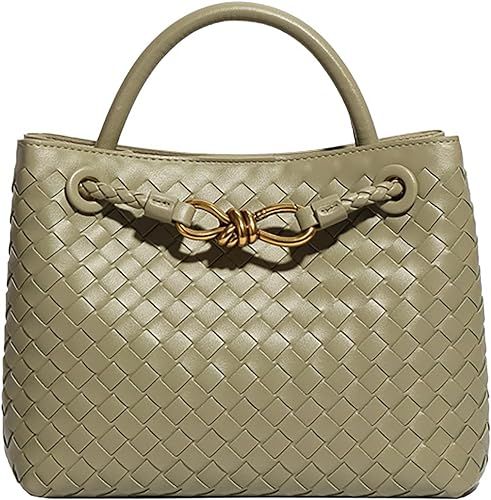Woven Bags for Women Bowknot Small Tote Hobo Crossbody Bags PU Leather Handwoven Satchel Woven Pu... | Amazon (US)