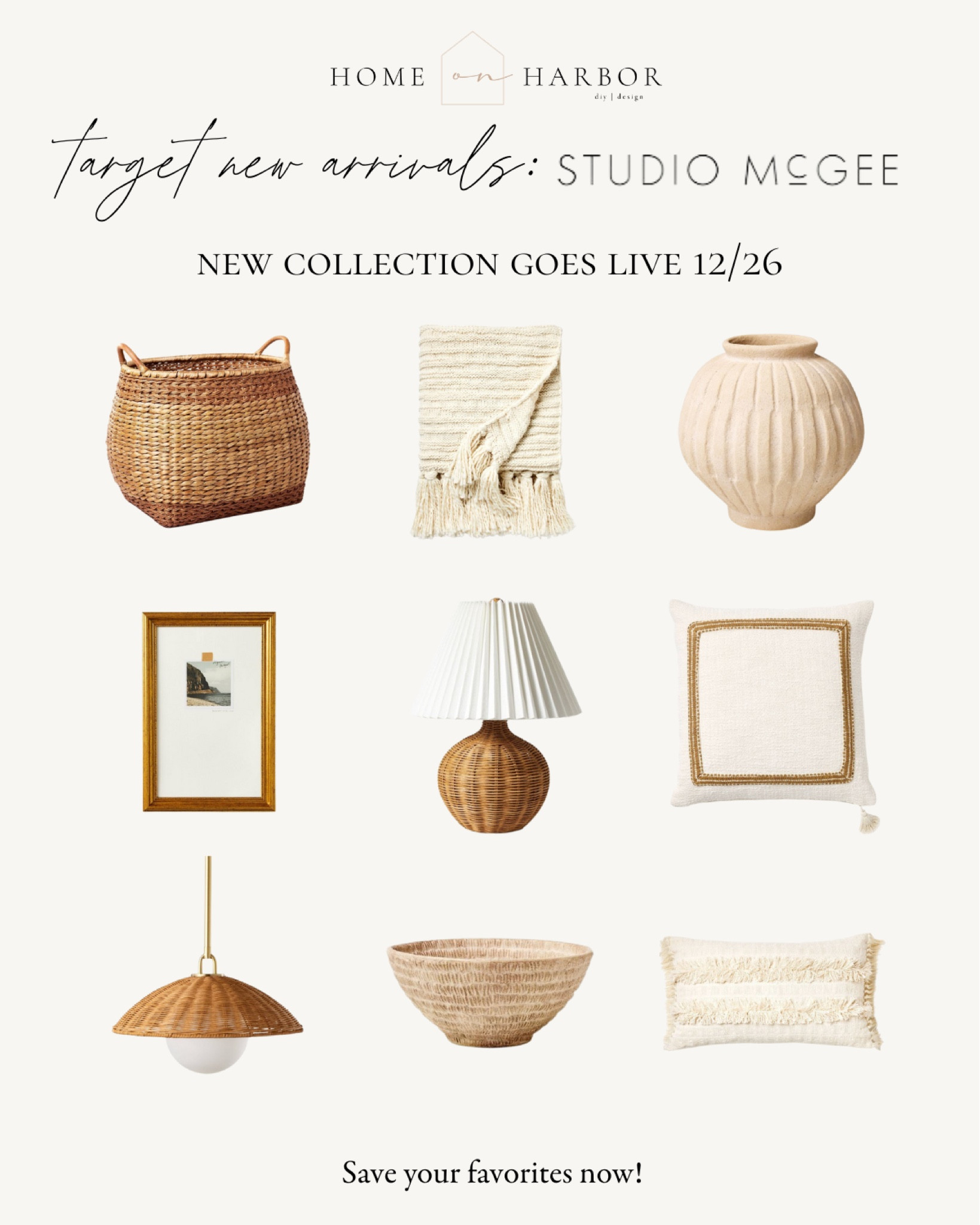 The new Studio McGee collection launches Tuesday 12/26! Start saving your favorites now so you are ready! 

#target #rattan #wovenaccents 

#LTKhome #LTKstyletip #LTKSeasonal