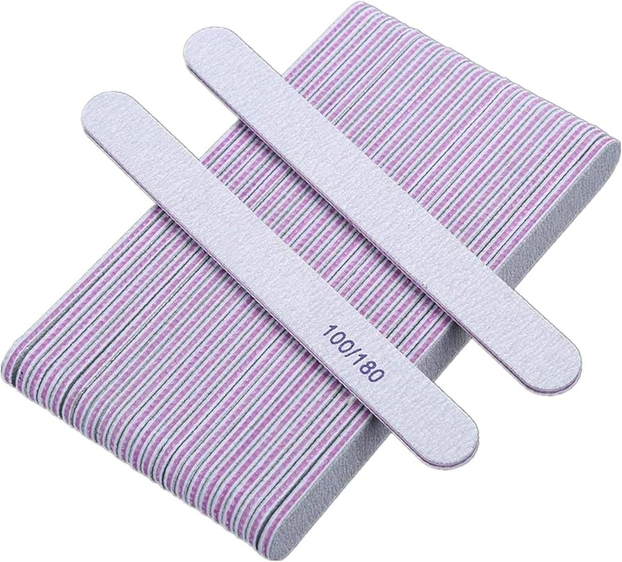 BTYMS 25Pcs Nail Files Bulk Double Sided Emery Board 100/180 Grit Nail Buffering Files for Acryli... | Amazon (US)