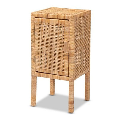 Vivan Rattan 1 Door Nightstand Natural/Brown - bali & pari | Target