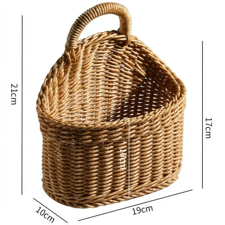 Plastic Woven Wall Hanging Storage Basket | Large Capacity Home Organization | Eco-Friendly Wall-... | Walmart (US)