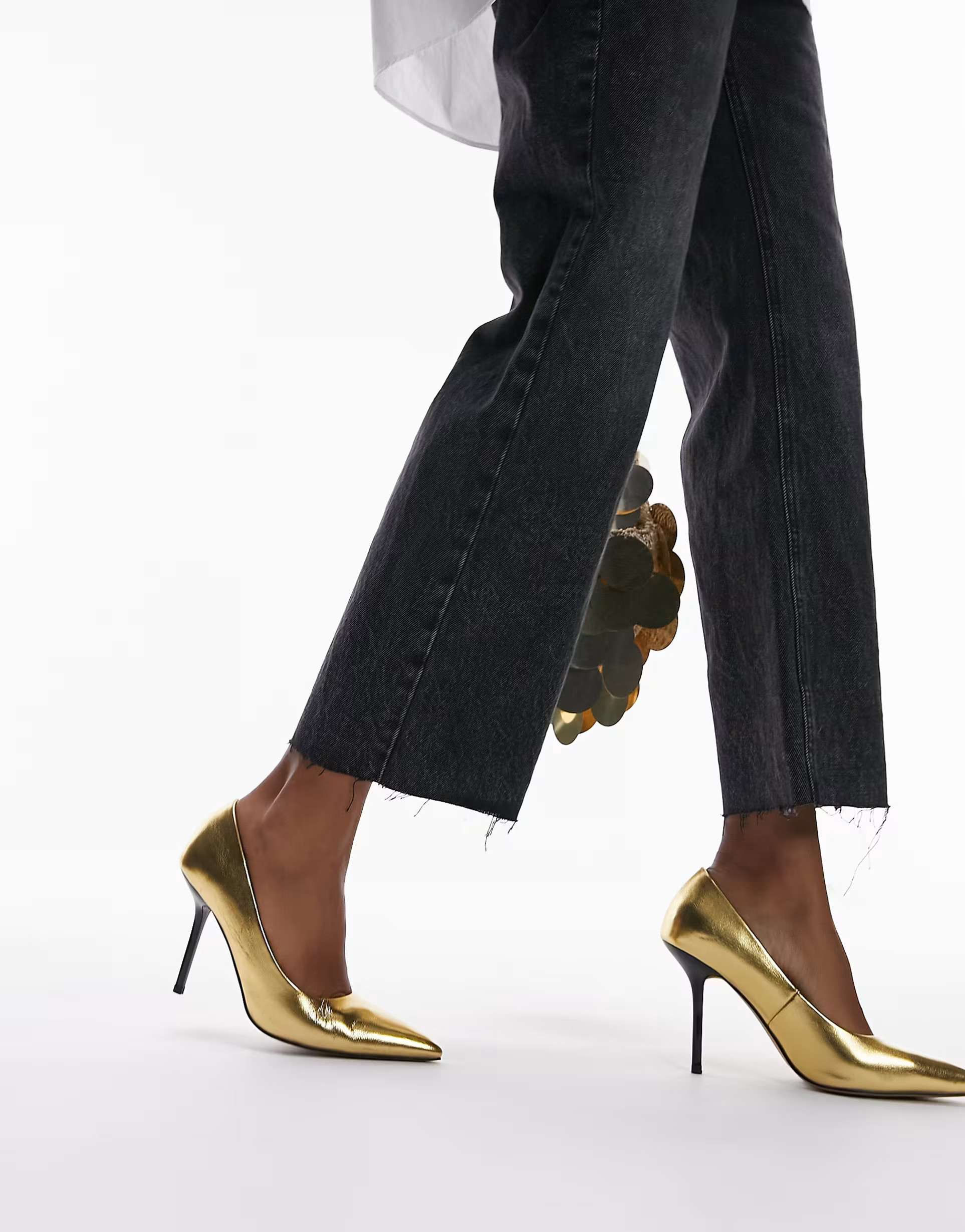 Topshop Erin patent pumps in gold | ASOS (Global)