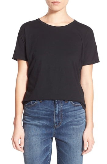 Women's Madewell 'Whisper' Cotton Crewneck Tee, Size XX-Small - Black | Nordstrom